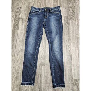 Articles of Society Jeans Womens 26 Blue Skinny Frayed Hem Stretch Denim Casual